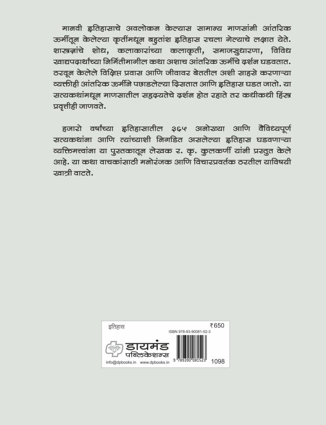 आजच्या दिवशी .. इतिहासाच्या पानांमधून | र. कृ. कुलकर्णी